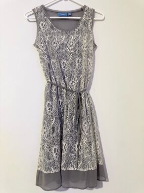 Simply Vera Vera Wang Floral Lace Sleeveless Dress w/ Waist Tie